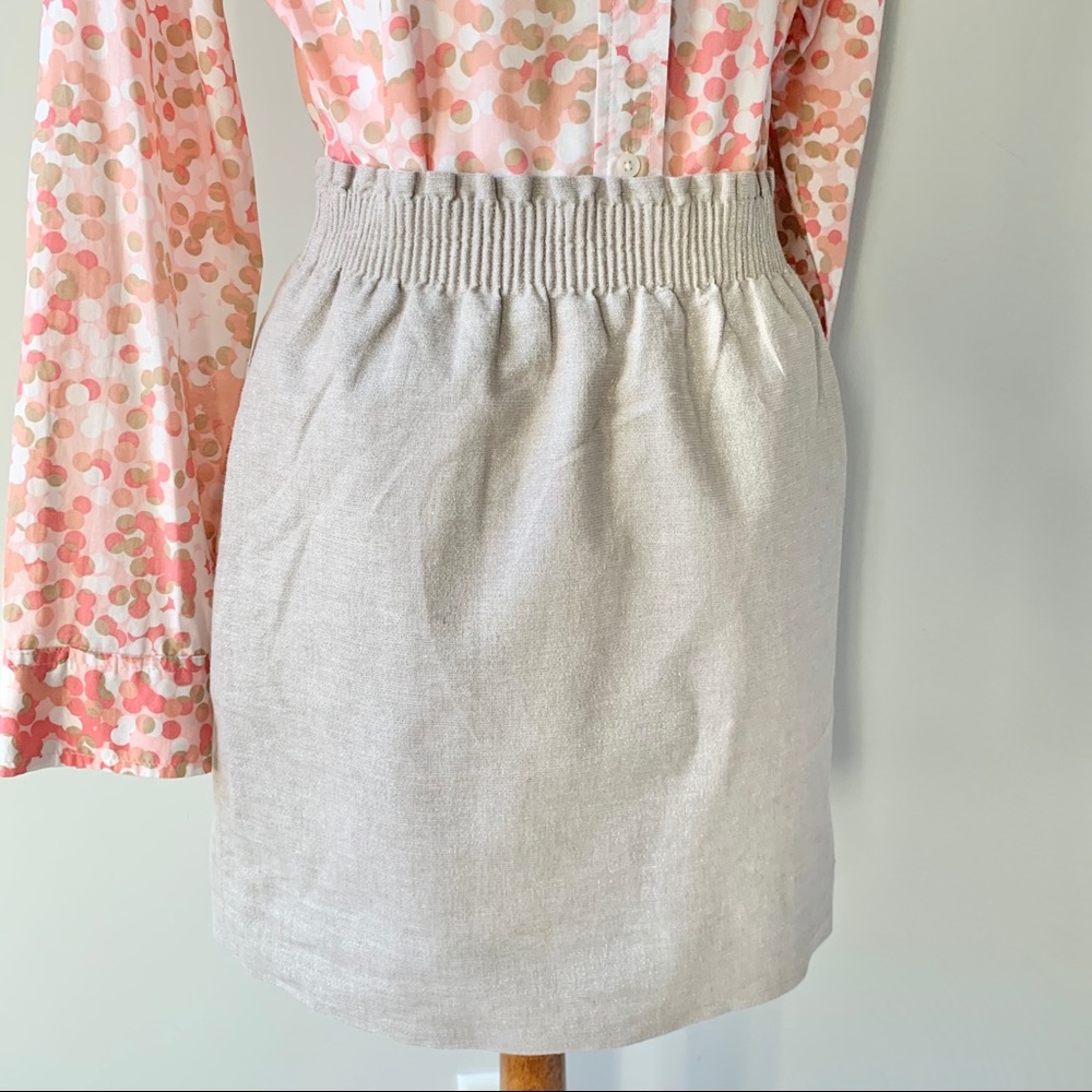 J. Crew Linen Sparkly Skirt Size 2